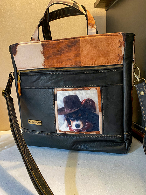 Custom pet personalized tote with real photo of your dog or cat